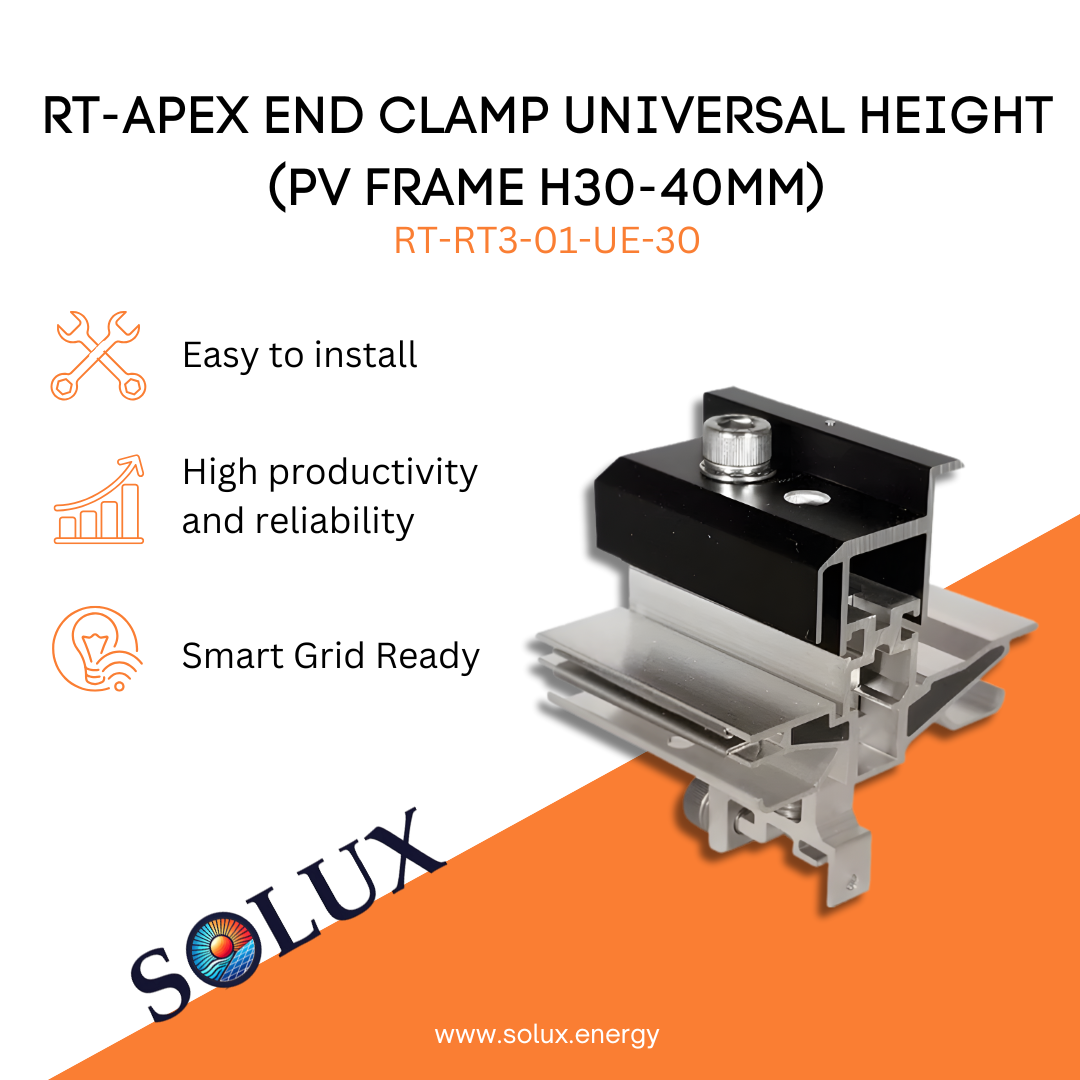 This is an image of Apex Mount End Clamp Universal - RoofTech